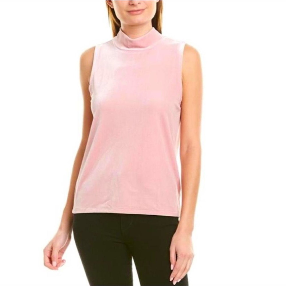 J.Crew Velvet Mock Neck Sleeveless Top Ballerina Pink Women's M‎ Holiday Chic